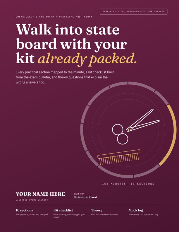 Cover of the cosmetology state board kit sample